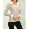 imageZeagoo Womens 2024 Sweater Tops Long Sleeve V Neck Ribbed Knit Slim Fitted Casual Work Basic Shirts SXXLPat3