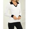 imageZeagoo Womens 2024 Sweater Tops Long Sleeve V Neck Ribbed Knit Slim Fitted Casual Work Basic Shirts SXXLPat4