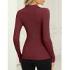 imageZeagoo Womens 2024 Sweater Tops Long Sleeve V Neck Ribbed Knit Slim Fitted Casual Work Basic Shirts SXXLRed