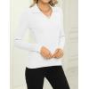 imageZeagoo Womens 2024 Sweater Tops Long Sleeve V Neck Ribbed Knit Slim Fitted Casual Work Basic Shirts SXXLWhite