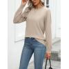 imageZeagoo Womens 2025 Fall Sweaters Long Sleeve Tops Classic Crew Neck Pullover Sweaters Loose Dressy Casual Basic ClothesApricot