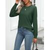 imageZeagoo Womens 2025 Fall Sweaters Long Sleeve Tops Classic Crew Neck Pullover Sweaters Loose Dressy Casual Basic ClothesArmy Green