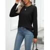 imageZeagoo Womens 2025 Fall Sweaters Long Sleeve Tops Classic Crew Neck Pullover Sweaters Loose Dressy Casual Basic ClothesBlack