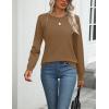 imageZeagoo Womens 2025 Fall Sweaters Long Sleeve Tops Classic Crew Neck Pullover Sweaters Loose Dressy Casual Basic ClothesBrown