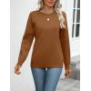 imageZeagoo Womens 2025 Fall Sweaters Long Sleeve Tops Classic Crew Neck Pullover Sweaters Loose Dressy Casual Basic ClothesCoffee