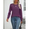imageZeagoo Womens 2025 Fall Sweaters Long Sleeve Tops Classic Crew Neck Pullover Sweaters Loose Dressy Casual Basic ClothesDark Purple