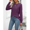 imageZeagoo Womens 2025 Fall Sweaters Long Sleeve Tops Classic Crew Neck Pullover Sweaters Loose Dressy Casual Basic ClothesDark Purple