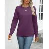 imageZeagoo Womens 2025 Fall Sweaters Long Sleeve Tops Classic Crew Neck Pullover Sweaters Loose Dressy Casual Basic ClothesDark Purple