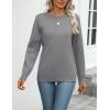 imageZeagoo Womens 2025 Fall Sweaters Long Sleeve Tops Classic Crew Neck Pullover Sweaters Loose Dressy Casual Basic ClothesGray