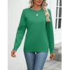 imageZeagoo Womens 2025 Fall Sweaters Long Sleeve Tops Classic Crew Neck Pullover Sweaters Loose Dressy Casual Basic ClothesGreen