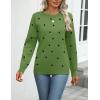 imageZeagoo Womens 2025 Fall Sweaters Long Sleeve Tops Classic Crew Neck Pullover Sweaters Loose Dressy Casual Basic ClothesPolka Dotgreen