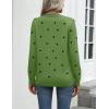 imageZeagoo Womens 2025 Fall Sweaters Long Sleeve Tops Classic Crew Neck Pullover Sweaters Loose Dressy Casual Basic ClothesPolka Dotgreen