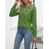 imageZeagoo Womens 2025 Fall Sweaters Long Sleeve Tops Classic Crew Neck Pullover Sweaters Loose Dressy Casual Basic ClothesPolka Dotgreen