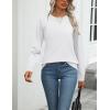 imageZeagoo Womens 2025 Fall Sweaters Long Sleeve Tops Classic Crew Neck Pullover Sweaters Loose Dressy Casual Basic ClothesWhite