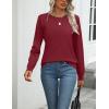 imageZeagoo Womens 2025 Fall Sweaters Long Sleeve Tops Classic Crew Neck Pullover Sweaters Loose Dressy Casual Basic ClothesWine Red