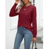 imageZeagoo Womens 2025 Fall Sweaters Long Sleeve Tops Classic Crew Neck Pullover Sweaters Loose Dressy Casual Basic ClothesWine Red