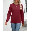 imageZeagoo Womens 2025 Fall Sweaters Long Sleeve Tops Classic Crew Neck Pullover Sweaters Loose Dressy Casual Basic ClothesWine Red