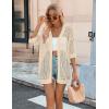 imageZeagoo Womens 2025 Summer Crochet Lightweight Cardigan Short Sleeve Boho Kimono Oversized Open Front Sweater TopsApricot