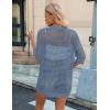 imageZeagoo Womens 2025 Summer Crochet Lightweight Cardigan Short Sleeve Boho Kimono Oversized Open Front Sweater TopsBlue