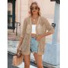 imageZeagoo Womens 2025 Summer Crochet Lightweight Cardigan Short Sleeve Boho Kimono Oversized Open Front Sweater TopsKhaki