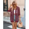 imageZeagoo Womens 2025 Summer Crochet Lightweight Cardigan Short Sleeve Boho Kimono Oversized Open Front Sweater TopsWine Red