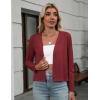 imageZeagoo Womens Lightweight Summer Cardigan Cropped Long Sleeve Shrug Thin Open Front Sheer Bolero for DressesDark Red