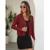 imageZeagoo Womens Lightweight Summer Cardigan Cropped Long Sleeve Shrug Thin Open Front Sheer Bolero for DressesDark Red