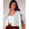 imageZeagoo Womens Lightweight Summer Cardigan Cropped Long Sleeve Shrug Thin Open Front Sheer Bolero for DressesLight Green