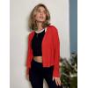 imageZeagoo Womens Lightweight Summer Cardigan Cropped Long Sleeve Shrug Thin Open Front Sheer Bolero for DressesRed