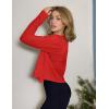 imageZeagoo Womens Lightweight Summer Cardigan Cropped Long Sleeve Shrug Thin Open Front Sheer Bolero for DressesRed