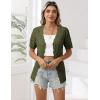 imageZeagoo Womens Short Sleeve Summer Cardigan VNeck Button up Lightweight Hollow Out Sweater Cardigans ShrugArmy Green