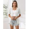 imageZeagoo Womens Short Sleeve Summer Cardigan VNeck Button up Lightweight Hollow Out Sweater Cardigans ShrugAwhite