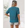 imageZeagoo Womens Short Sleeve Summer Cardigan VNeck Button up Lightweight Hollow Out Sweater Cardigans ShrugNavy