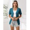 imageZeagoo Womens Short Sleeve Summer Cardigan VNeck Button up Lightweight Hollow Out Sweater Cardigans ShrugNavy