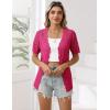 imageZeagoo Womens Short Sleeve Summer Cardigan VNeck Button up Lightweight Hollow Out Sweater Cardigans ShrugRose Red