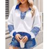 imageZeagoo Womens Sweatshirt Striped Long Sleeve Henley Button Casual Loose Pullover Tunic Tops 2024 Fall Shirt Outfits01 White