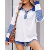 imageZeagoo Womens Sweatshirt Striped Long Sleeve Henley Button Casual Loose Pullover Tunic Tops 2024 Fall Shirt Outfits01 White