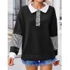 imageZeagoo Womens Sweatshirt Striped Long Sleeve Henley Button Casual Loose Pullover Tunic Tops 2024 Fall Shirt Outfits02 Black