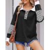 imageZeagoo Womens Sweatshirt Striped Long Sleeve Henley Button Casual Loose Pullover Tunic Tops 2024 Fall Shirt Outfits02 Black