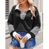imageZeagoo Womens Sweatshirt Striped Long Sleeve Henley Button Casual Loose Pullover Tunic Tops 2024 Fall Shirt Outfits02 Black