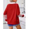 imageZeagoo Womens Sweatshirt Striped Long Sleeve Henley Button Casual Loose Pullover Tunic Tops 2024 Fall Shirt Outfits03 Dark Red