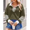 imageZeagoo Womens Sweatshirt Striped Long Sleeve Henley Button Casual Loose Pullover Tunic Tops 2024 Fall Shirt Outfits04 Army Green