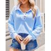 imageZeagoo Womens Sweatshirt Striped Long Sleeve Henley Button Casual Loose Pullover Tunic Tops 2024 Fall Shirt Outfits05 Light Blue