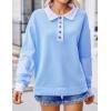 imageZeagoo Womens Sweatshirt Striped Long Sleeve Henley Button Casual Loose Pullover Tunic Tops 2024 Fall Shirt Outfits05 Light Blue