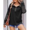 imageZeagoo Womens Sweatshirt Striped Long Sleeve Henley Button Casual Loose Pullover Tunic Tops 2024 Fall Shirt OutfitsBlack Stripe