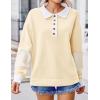 imageZeagoo Womens Sweatshirt Striped Long Sleeve Henley Button Casual Loose Pullover Tunic Tops 2024 Fall Shirt OutfitsCream Color