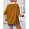 imageZeagoo Womens Sweatshirt Striped Long Sleeve Henley Button Casual Loose Pullover Tunic Tops 2024 Fall Shirt OutfitsLight Brown
