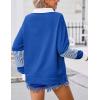 imageZeagoo Womens Sweatshirt Striped Long Sleeve Henley Button Casual Loose Pullover Tunic Tops 2024 Fall Shirt OutfitsRoyal Blue