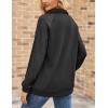 imageZeagoo Womens Sweatshrits Quarter Zip Pullover Fleece Sweatshirt Casual Cable Knit Sleeve Hoodies Fashion Outfits ClothesBlack