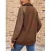 imageZeagoo Womens Sweatshrits Quarter Zip Pullover Fleece Sweatshirt Casual Cable Knit Sleeve Hoodies Fashion Outfits ClothesBrown